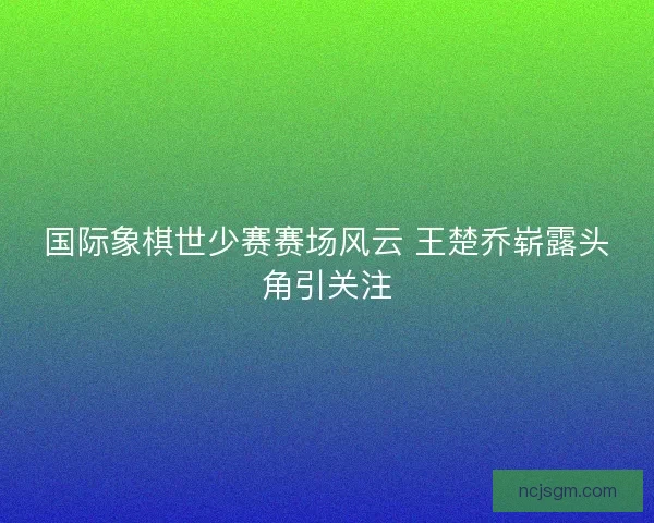国际象棋世少赛赛场风云 王楚乔崭露头角引关注